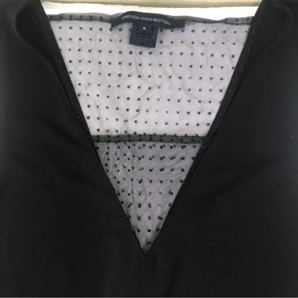 French Connection Sheer Lace Top Tunic Shift A Line Dress Stretch Sleeveless S - Picture 2 of 16